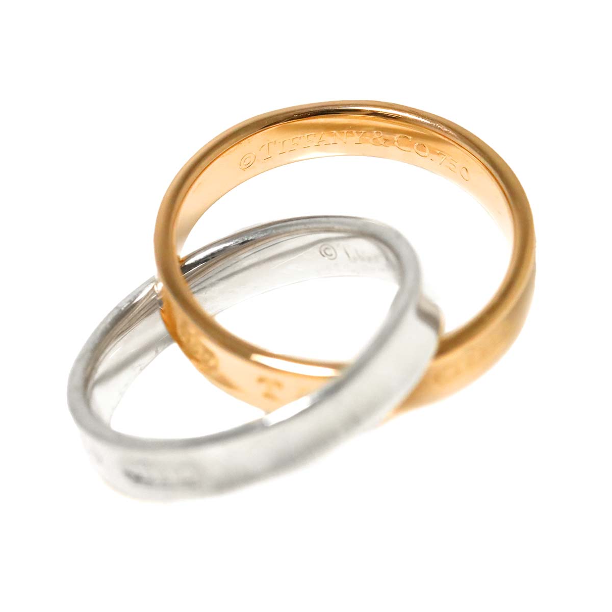 Interlocking Ring 18K PG 750 Silver 925 size3.75-4(US)