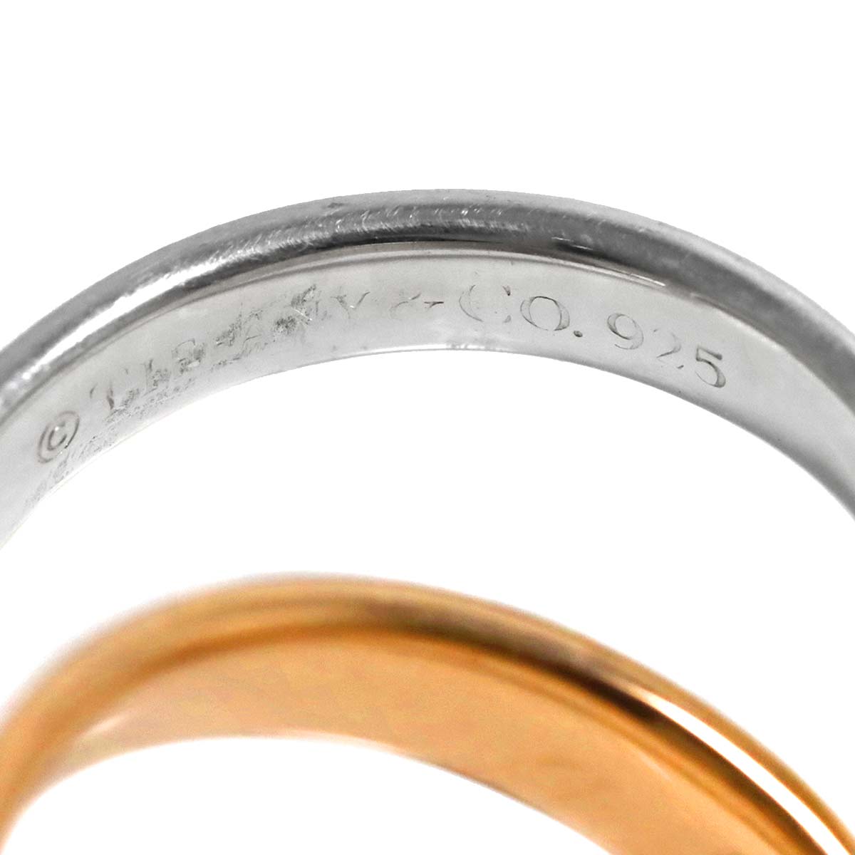 Interlocking Ring 18K PG 750 Silver 925 size3.75-4(US)