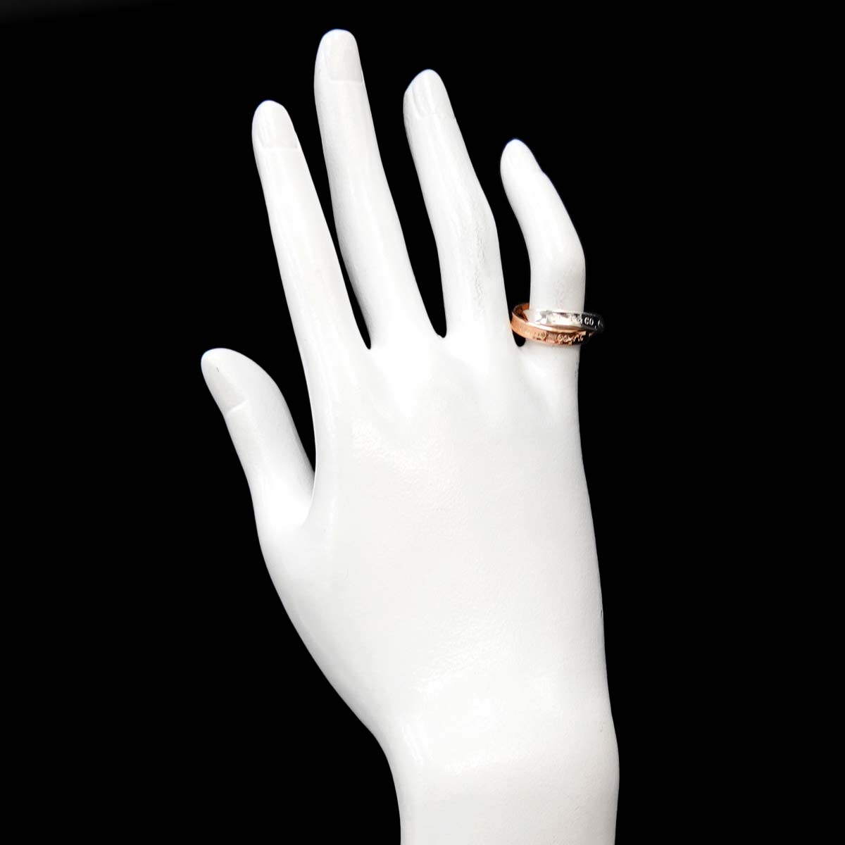 Interlocking Ring 18K PG 750 Silver 925 size3.75-4(US)