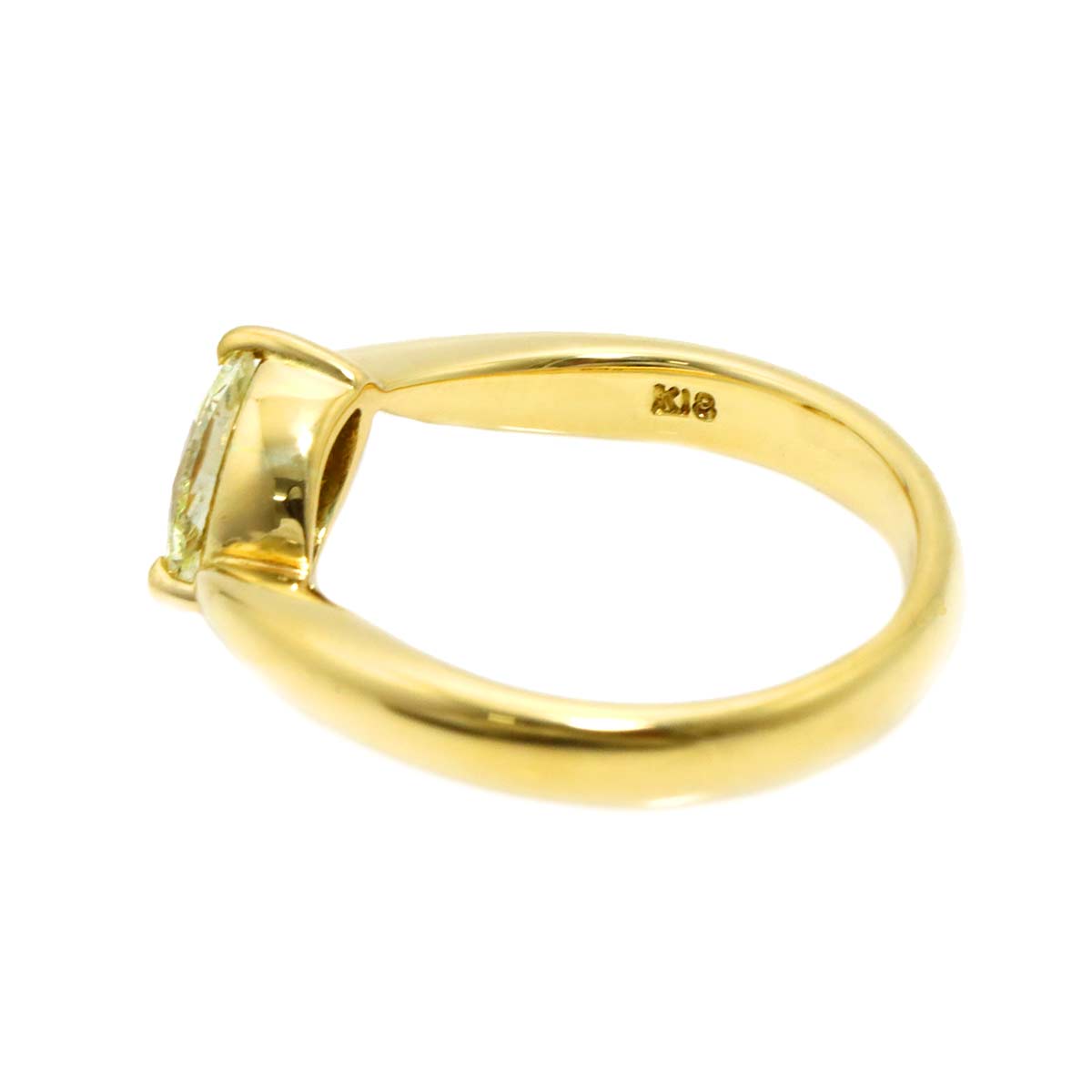 Diamond 0.38ct Ring 18K YG Yellow Gold 750 4.75-5(US)