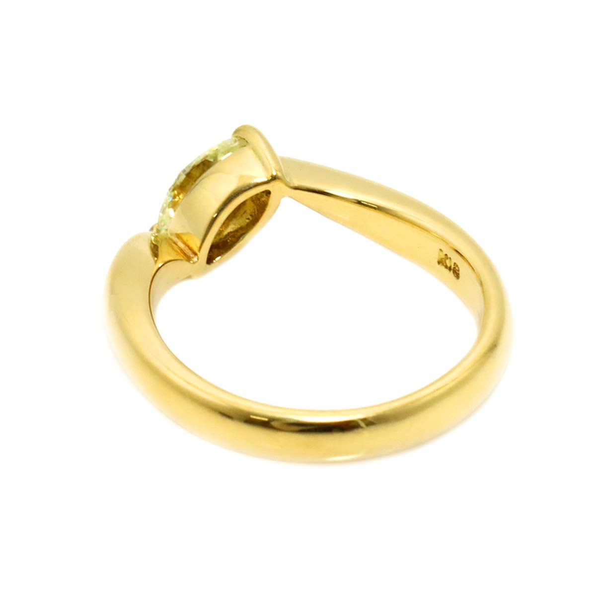 Diamond 0.38ct Ring 18K YG Yellow Gold 750 4.75-5(US)