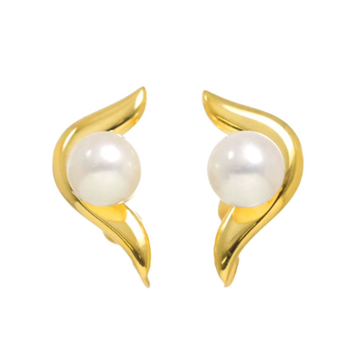 Akoya Pearl 7.0mm Earrings 18K Yellow Gold 750