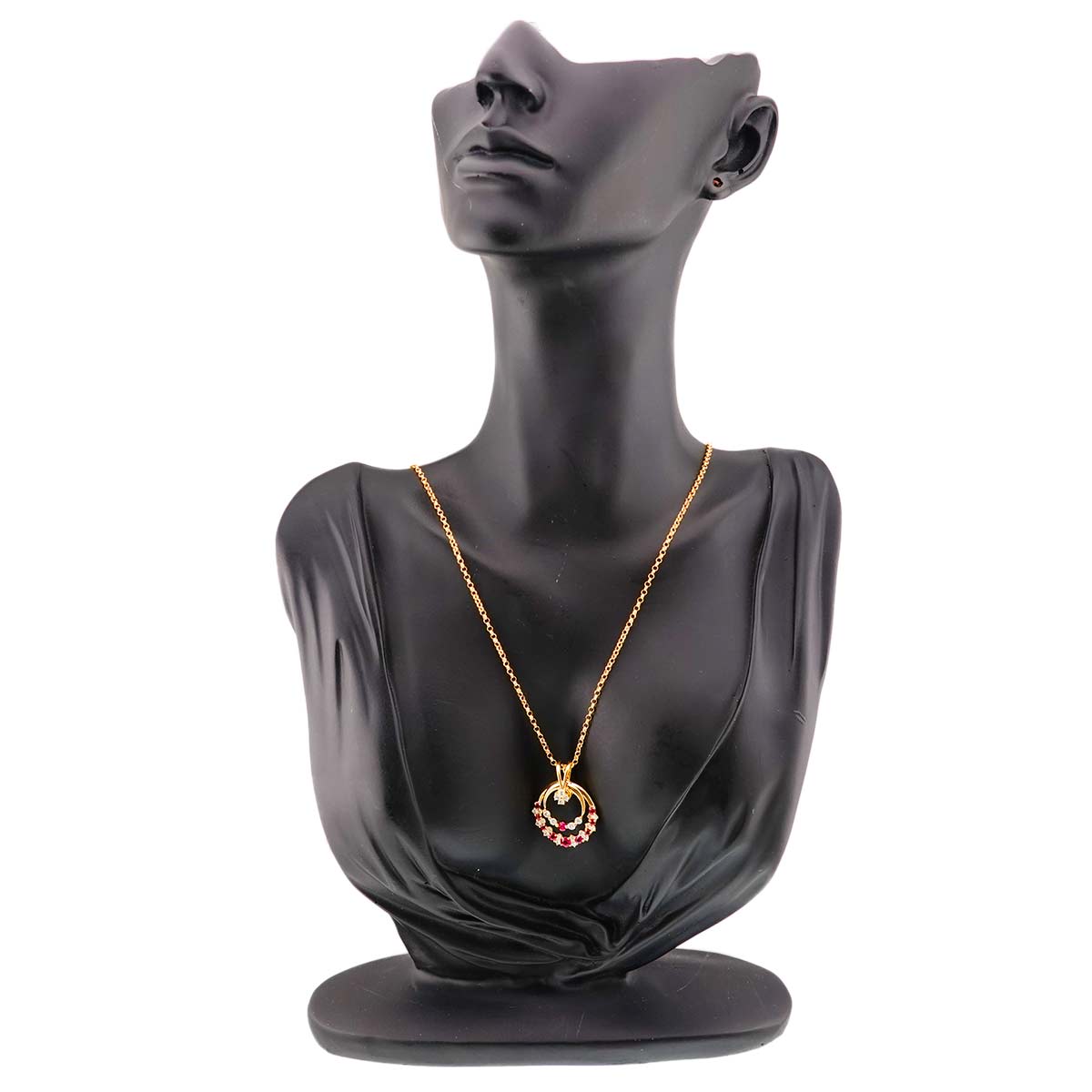 Ruby 0.77ct Diamond 0.59ct Ruby Necklace 18K YG 750