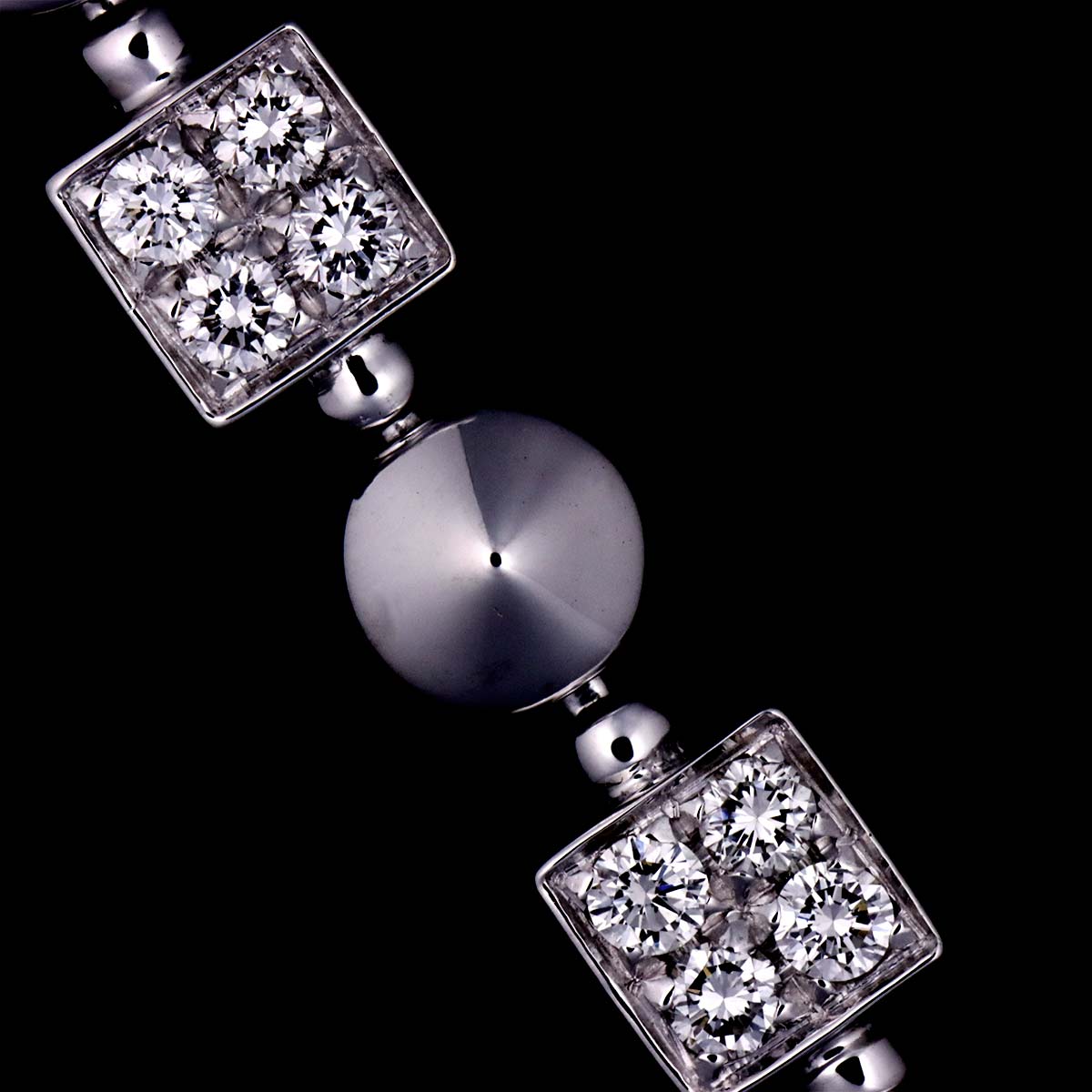 Diamond Necklace 18K White Gold 750