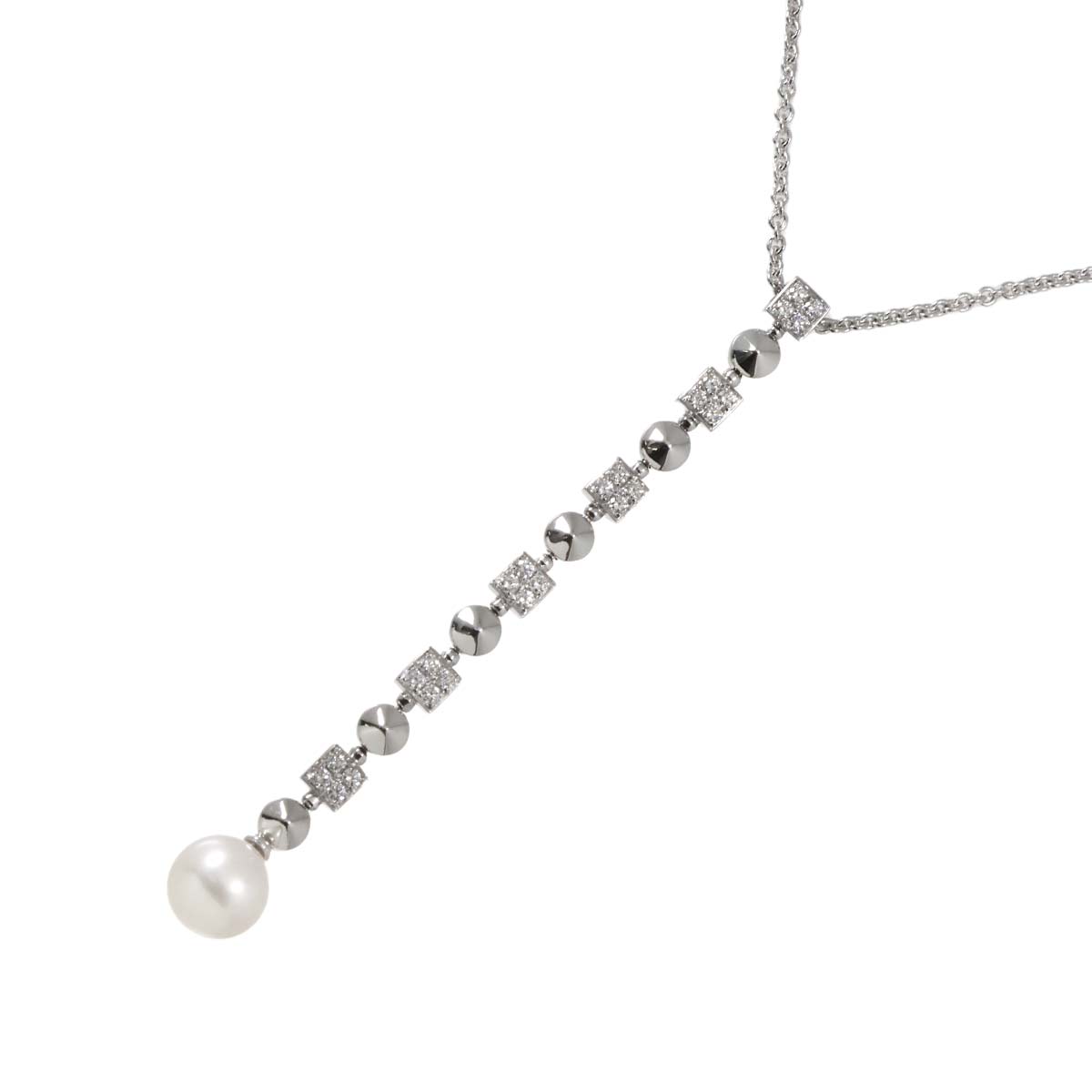 Diamond Necklace 18K White Gold 750