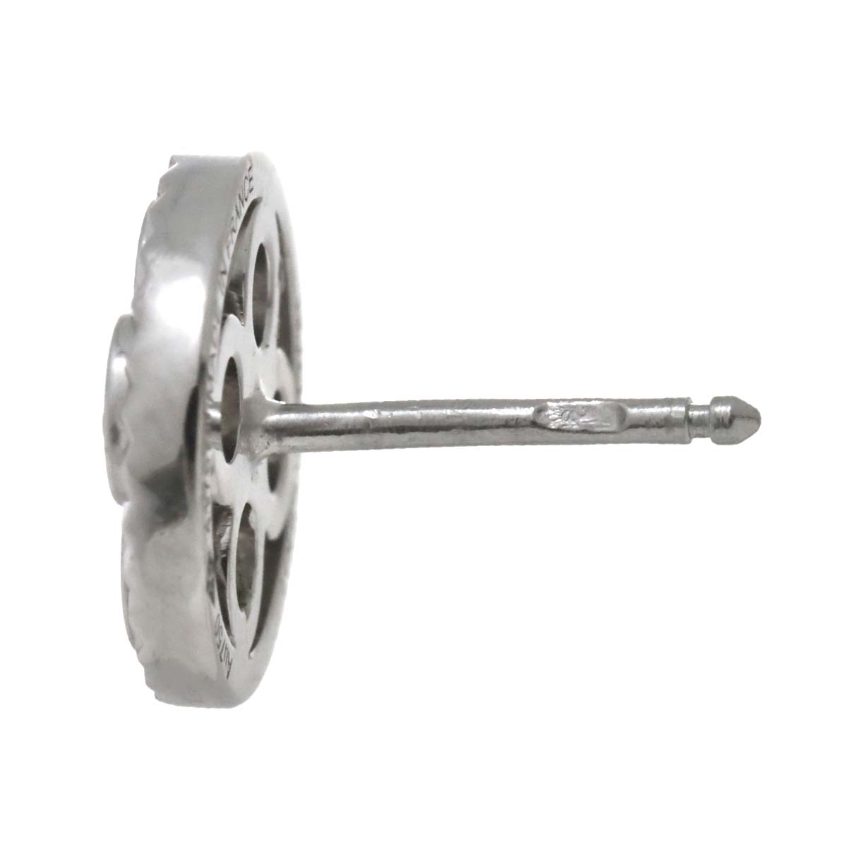 Diamond Blossom Flower Earring Pierced 18K WG 750