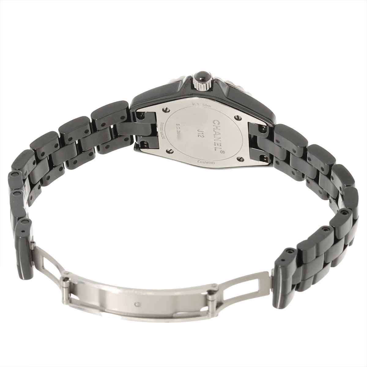 J12 H2571 Diamond Bezel Black Ceramic Quartz 29mm Ladies