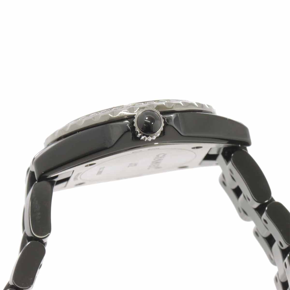 J12 H2571 Diamond Bezel Black Ceramic Quartz 29mm Ladies