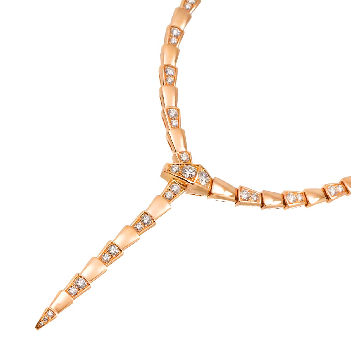 Serpenti Viper Diamond Necklace 18K Pink Gold 750
