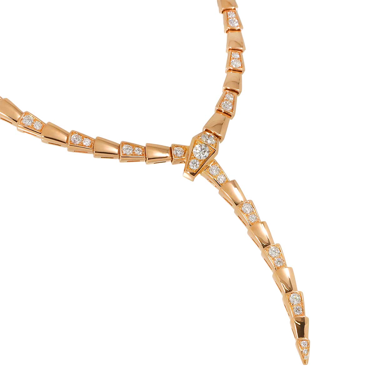 Serpenti Viper Diamond Necklace 18K Pink Gold 750