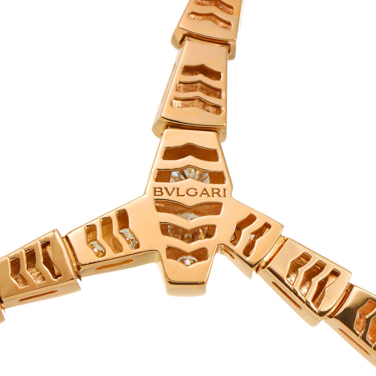 Serpenti Viper Diamond Necklace 18K Pink Gold 750
