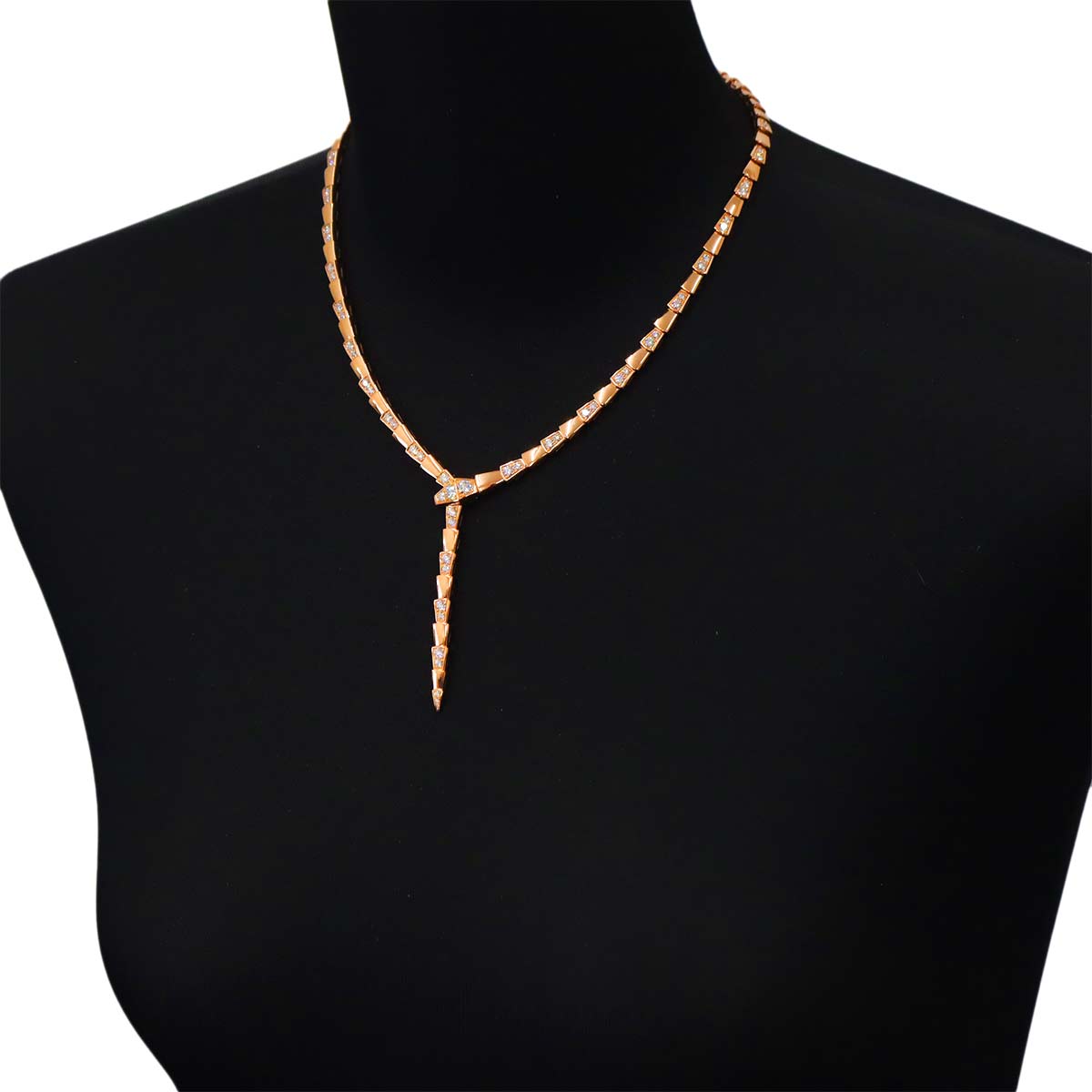 Serpenti Viper Diamond Necklace 18K Pink Gold 750