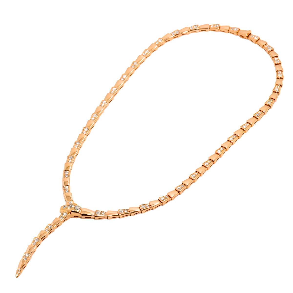 Serpenti Viper Diamond Necklace 18K Pink Gold 750
