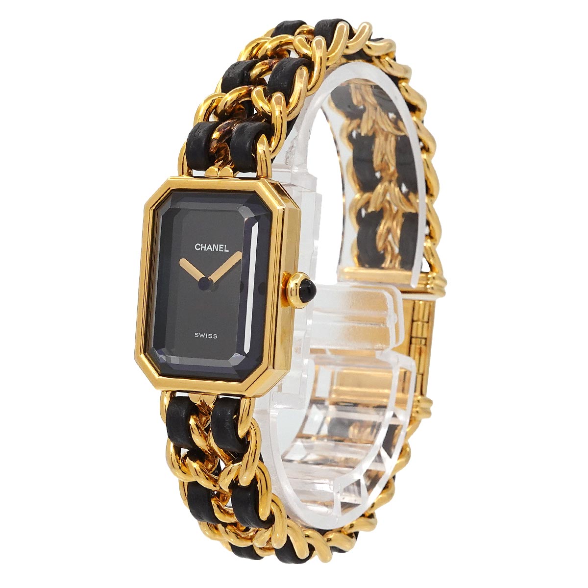 Premiere Size L H0001 Vintage Quartz Black Dial Ladies Watch