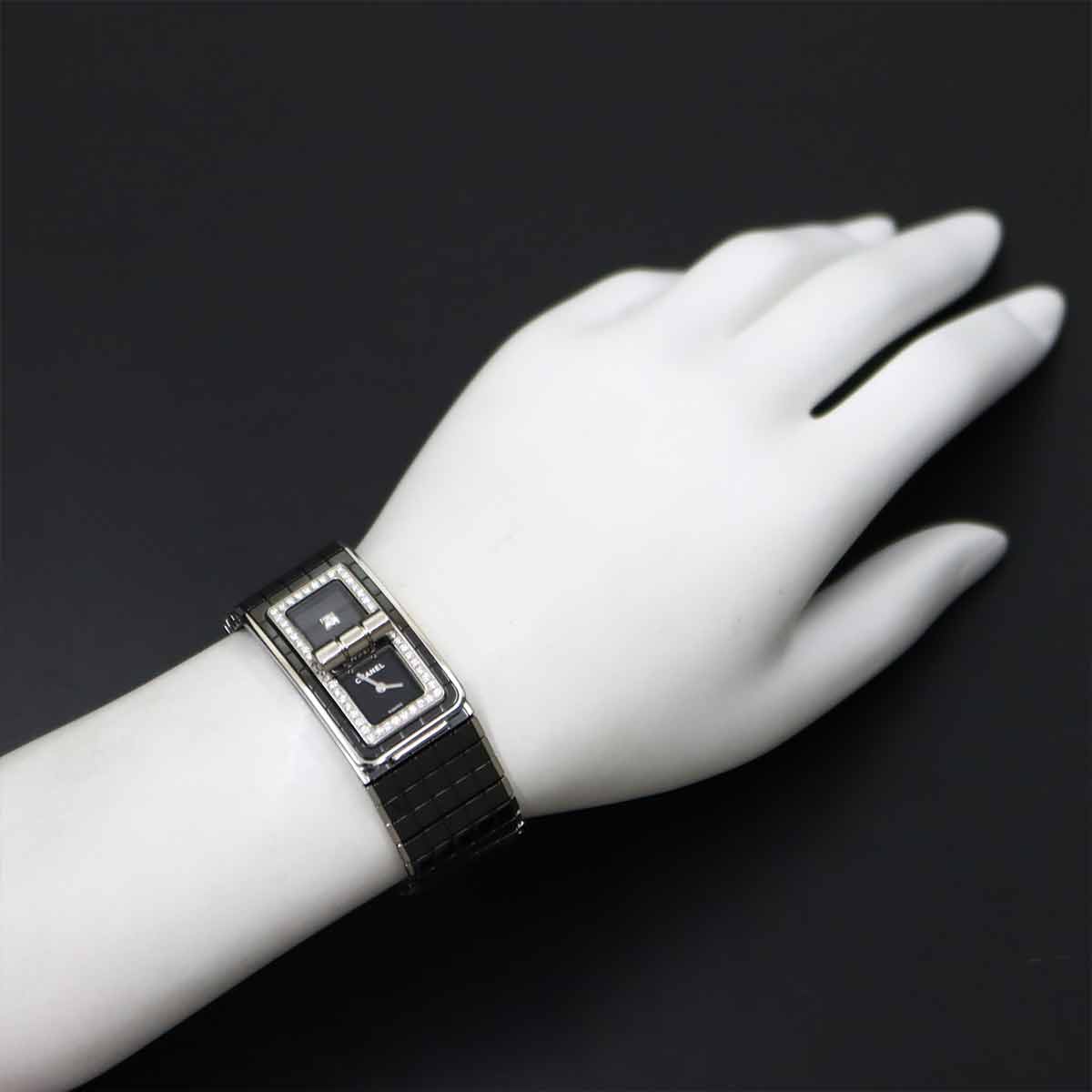 Code CoCo H5148 Quartz Diamond Black Dial Ladies Watch