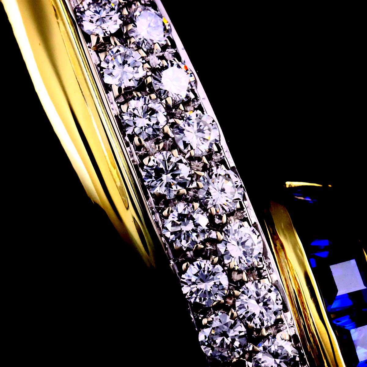 Sapphire Diamond 0.82ct Bangle Bracelet 18K YG 750