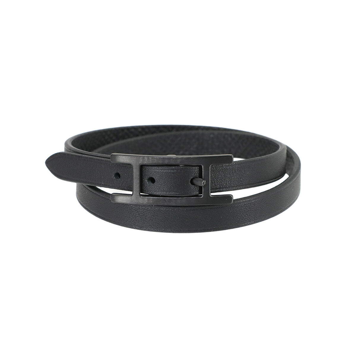 Behapi Double Tour Reversible Bracelet Swift Epsom Black T5