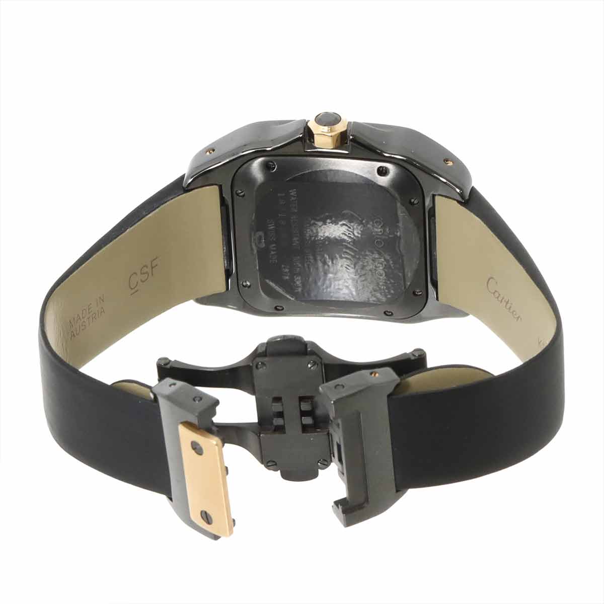 Santos 100 W2020007 Automatic K18PG Black Dial Boys Watch