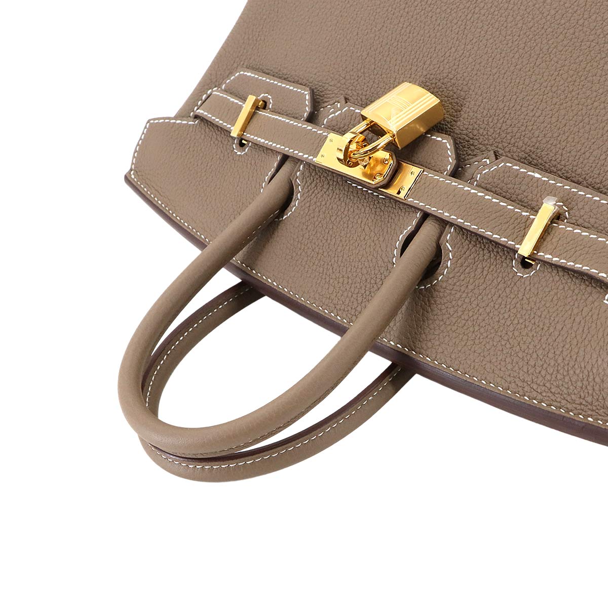 Birkin 25 Togo Leather Etoupe Hand Bag Purse