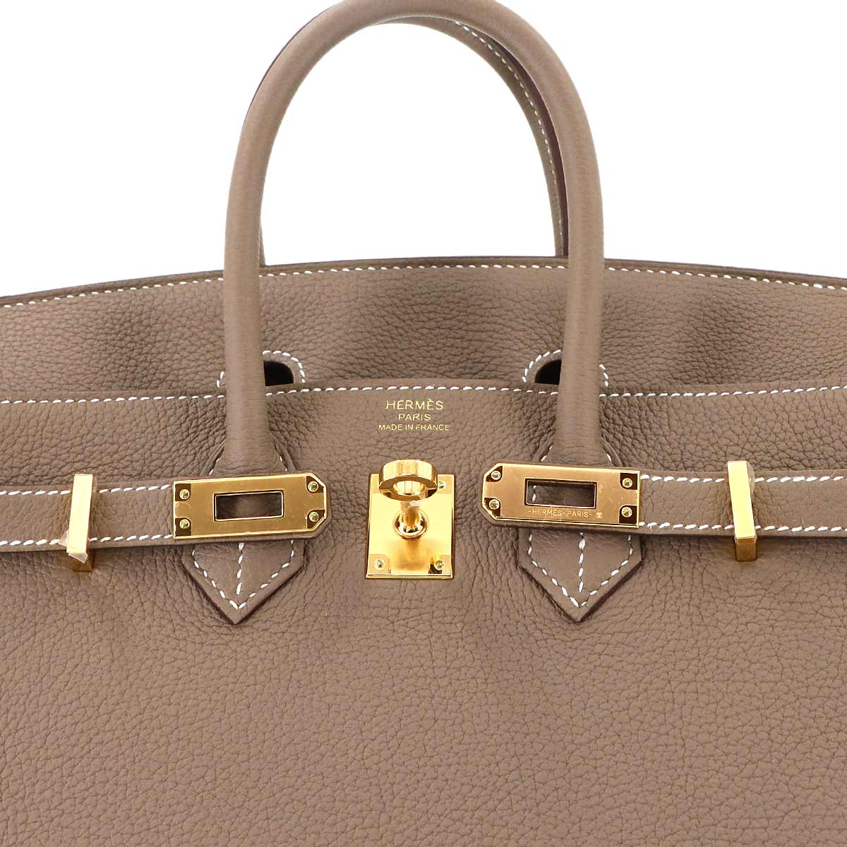 Birkin 25 Togo Leather Etoupe Hand Bag Purse