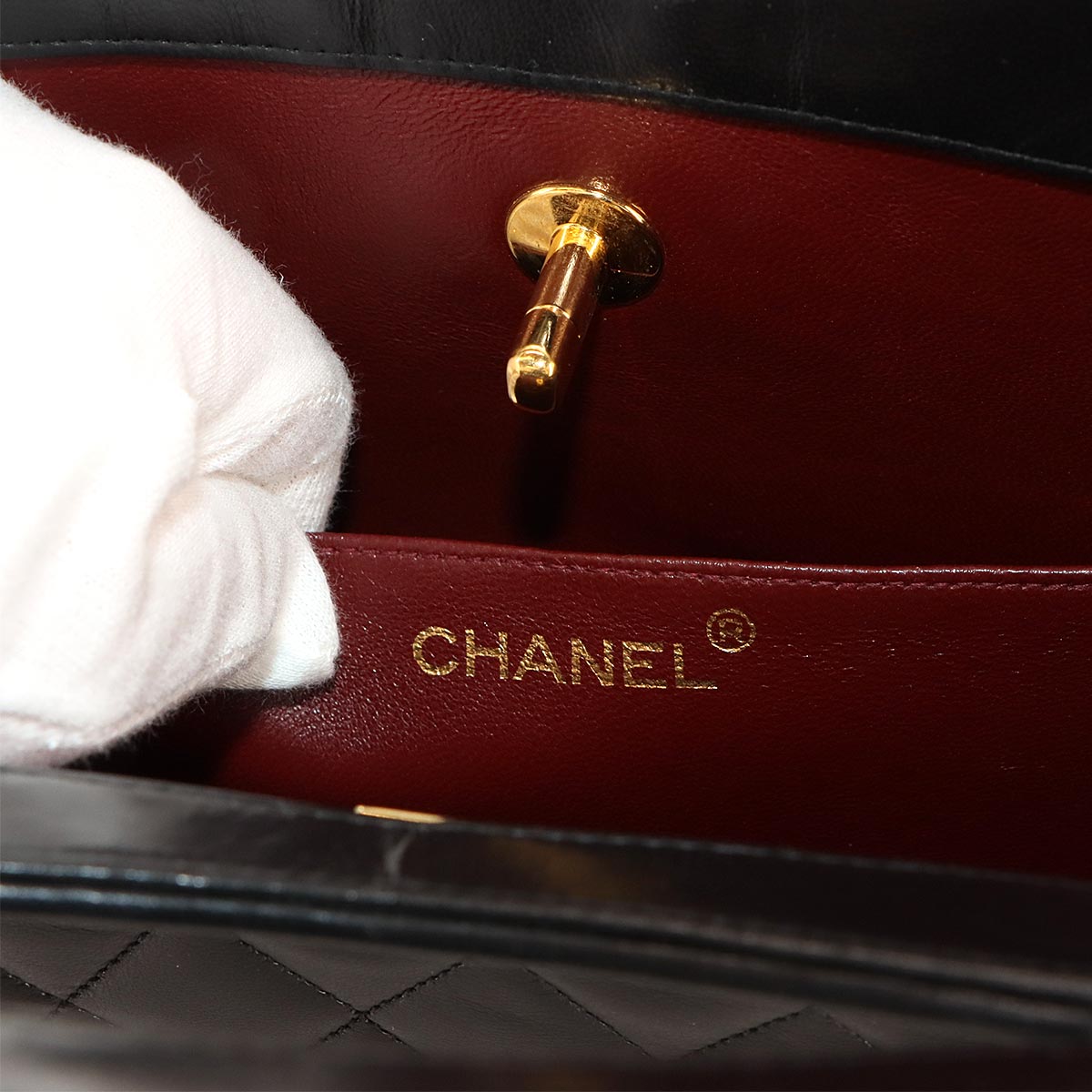 Matelasse 2way Hand Shoulder Bag Leather Black Vintage Purse