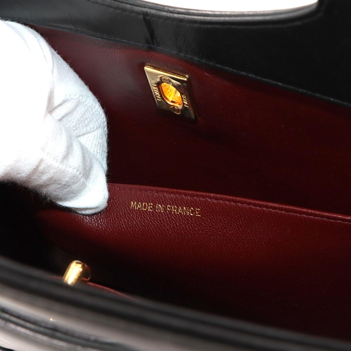 Matelasse 2way Hand Shoulder Bag Leather Black Vintage Purse