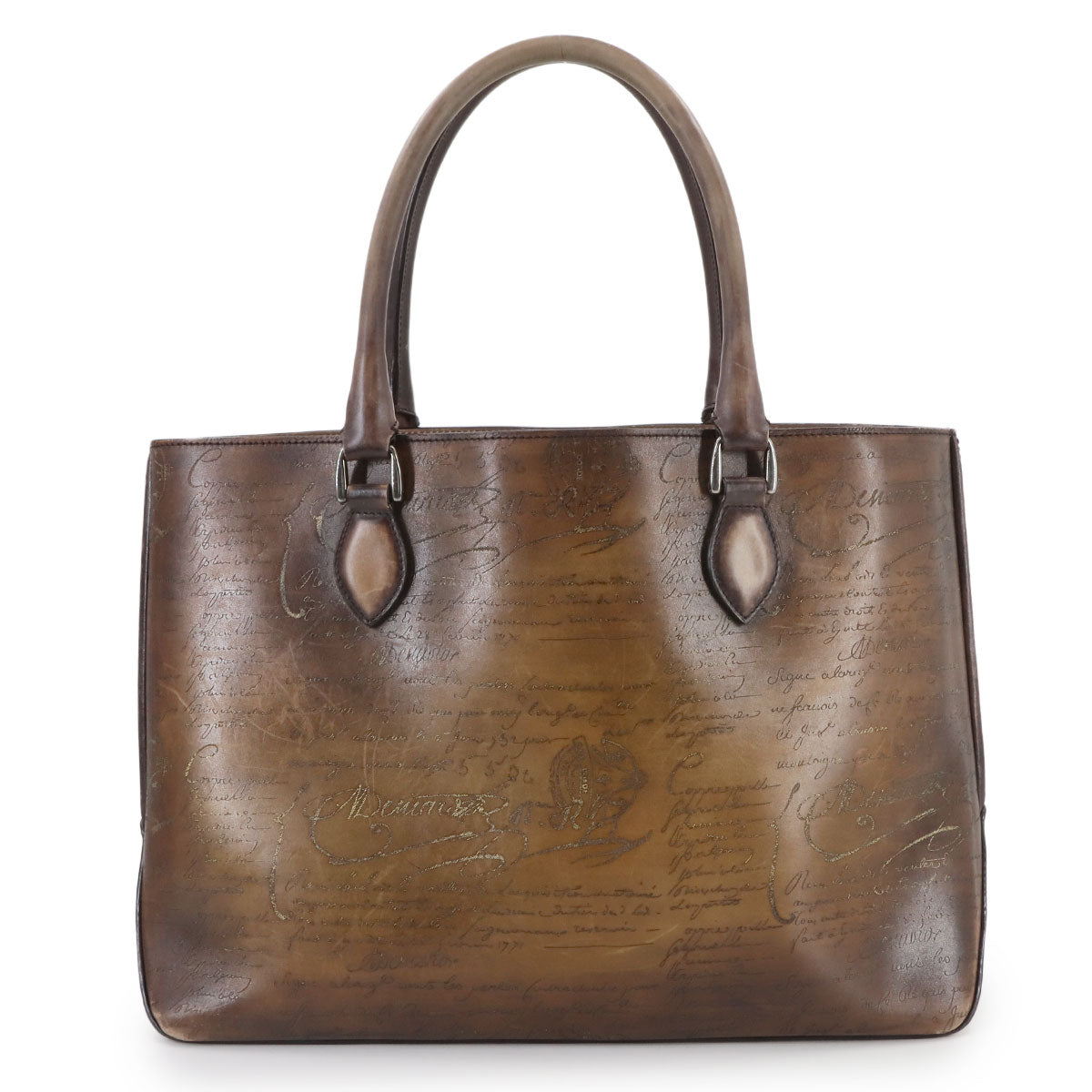 Berluti Calligraphy Toujours Tote Bag Venezia Leather Navy Purse