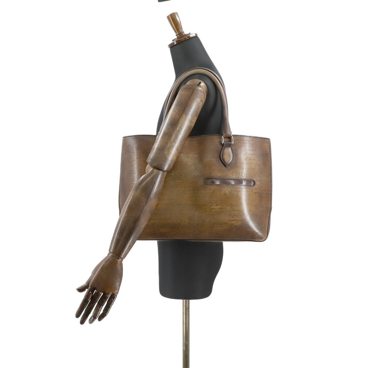 Berluti Calligraphy Toujours Tote Bag Venezia Leather Navy Purse