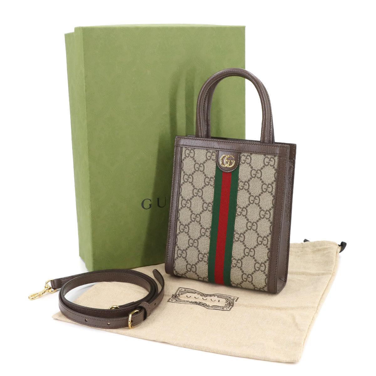 GUCCI Ophidia 2way Hand Shoulder Bag GG Supreme Beige 772317 Purse