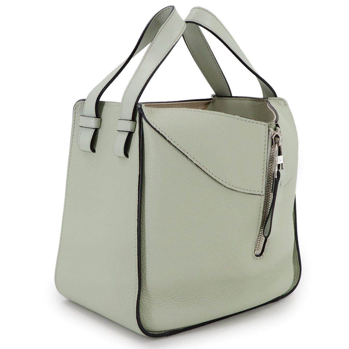 Compact Hammock 2way Hand Shoulder Bag Leather Mint Green