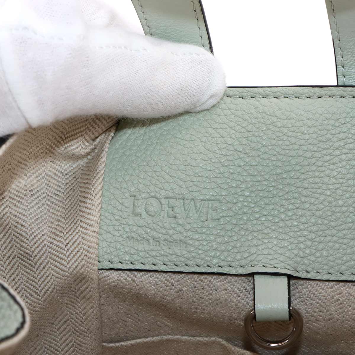 Compact Hammock 2way Hand Shoulder Bag Leather Mint Green