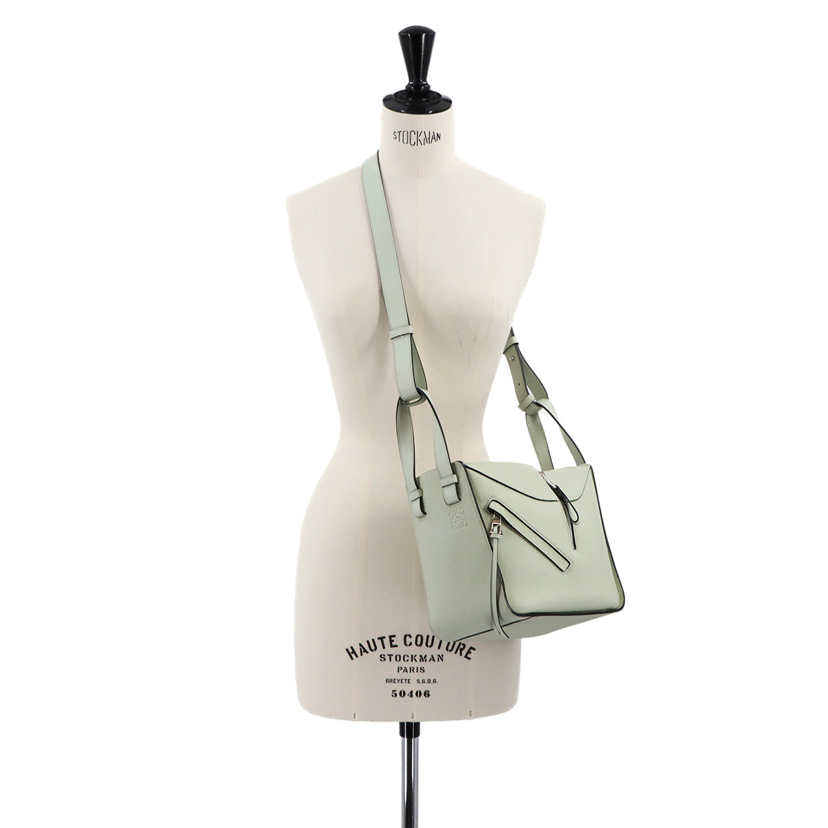 Compact Hammock 2way Hand Shoulder Bag Leather Mint Green