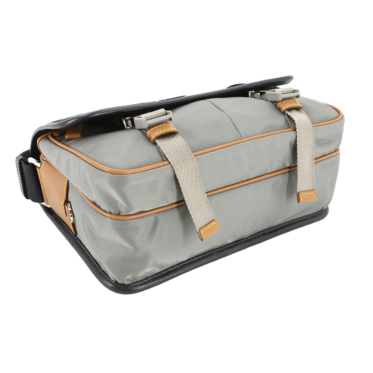 Shoulder Bag Nylon Saffiano Leather Black Gray Brown 2VD769 Purse