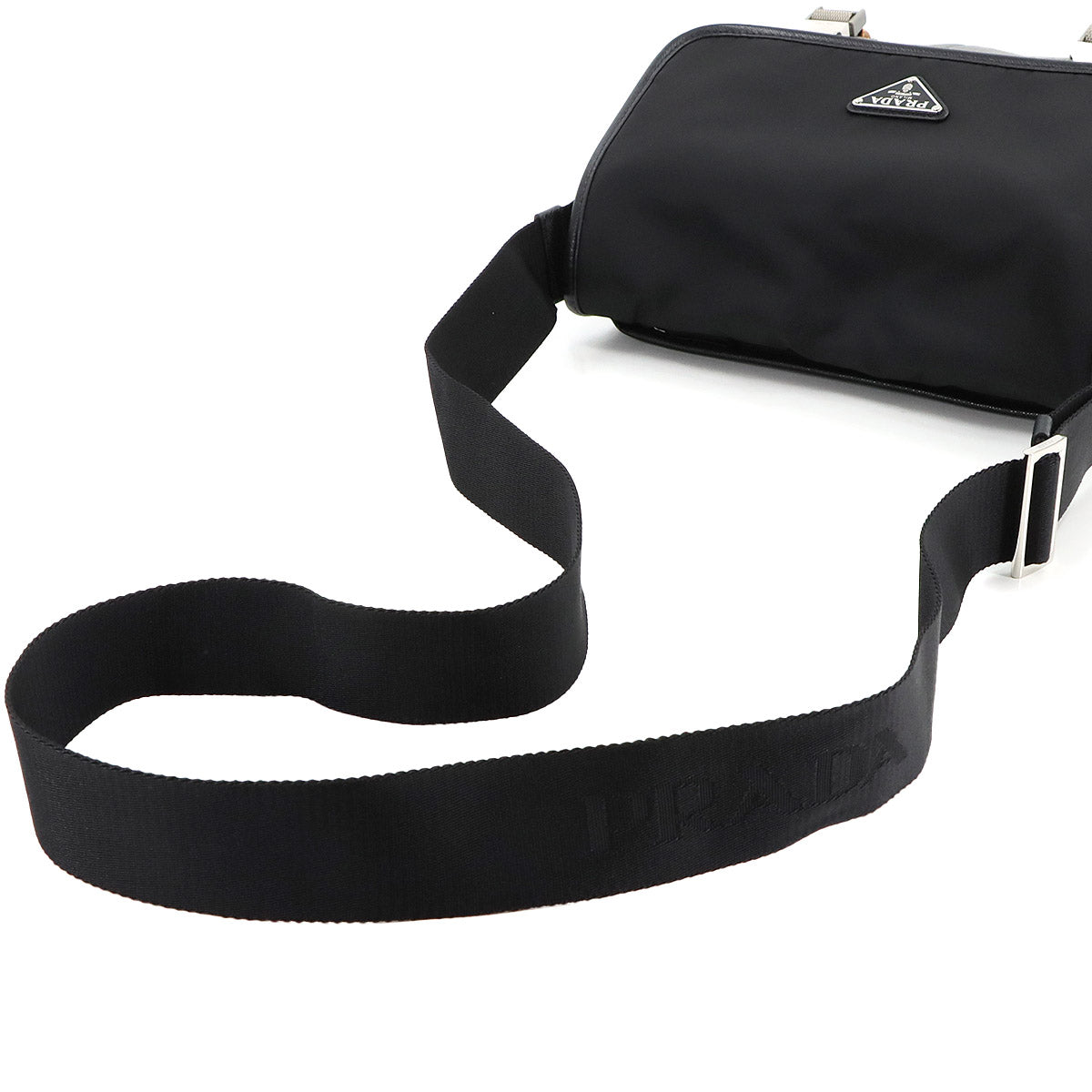 Shoulder Bag Nylon Saffiano Leather Black Gray Brown 2VD769 Purse