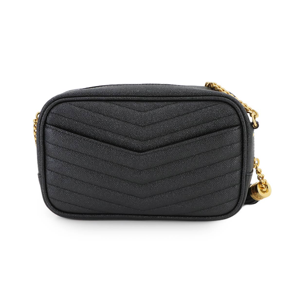 SAINT LAURENT Lou Mini Chain Shoulder Bag Leather Black 612579