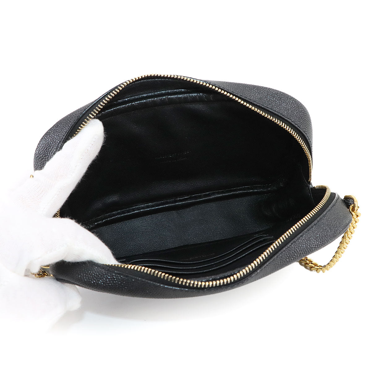 SAINT LAURENT Lou Mini Chain Shoulder Bag Leather Black 612579