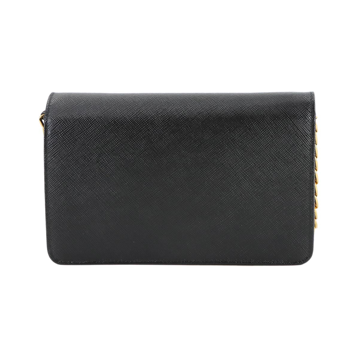 2way Shoulder Clutch Bag Saffiano Leather Black