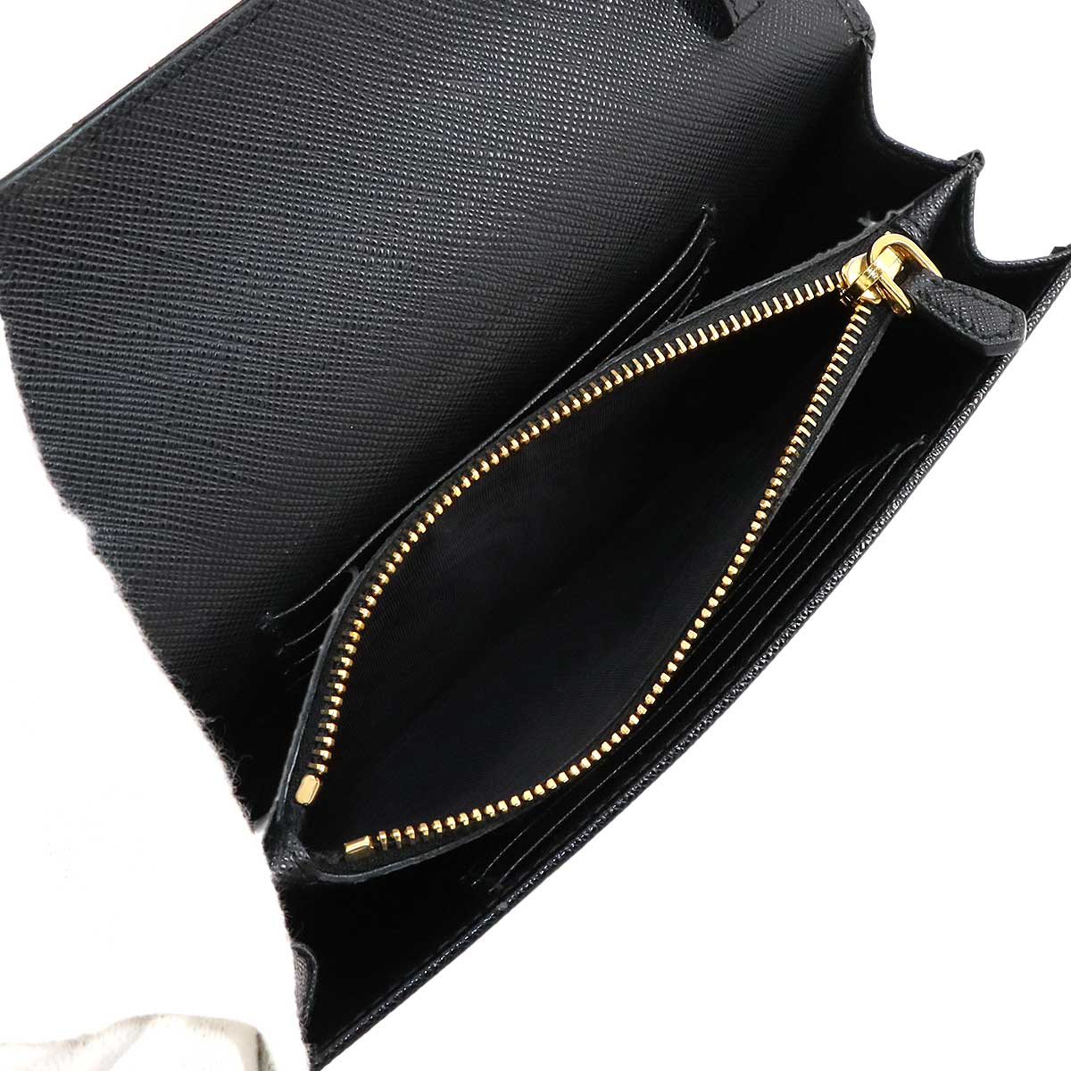 2way Shoulder Clutch Bag Saffiano Leather Black