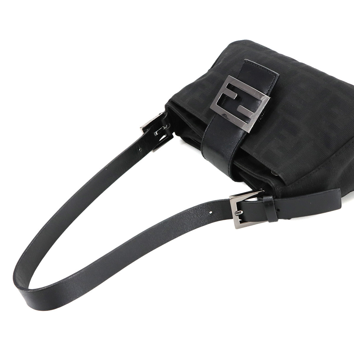 FENDI Zucca Mini Mamma Baguette Shoulder Bag Canvas Leather 8BR011 90289075