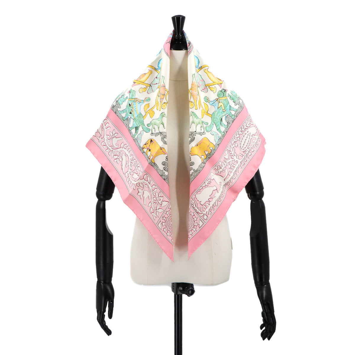 Carre 90 Scarf Early America Silk Pink