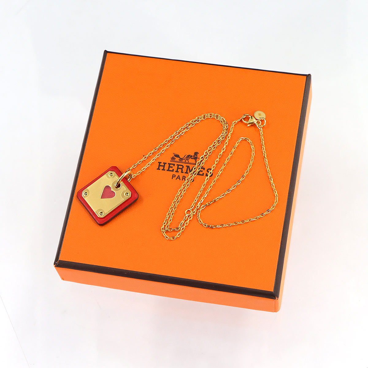 As de Coeur PM Necklace Swift Red Gold Accessory