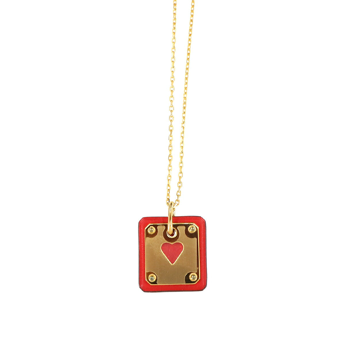 As de Coeur PM Necklace Swift Red Gold Accessory