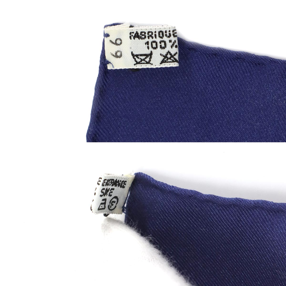 Carre 90 Scarf La Presentation Silk Navy Yellow