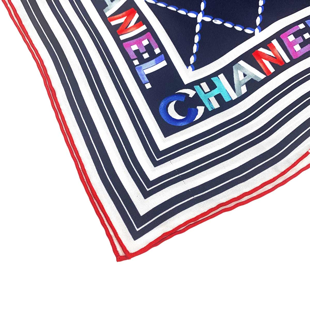 Matelasse Coco Logos Scarf Silk 100% Navy Accessory