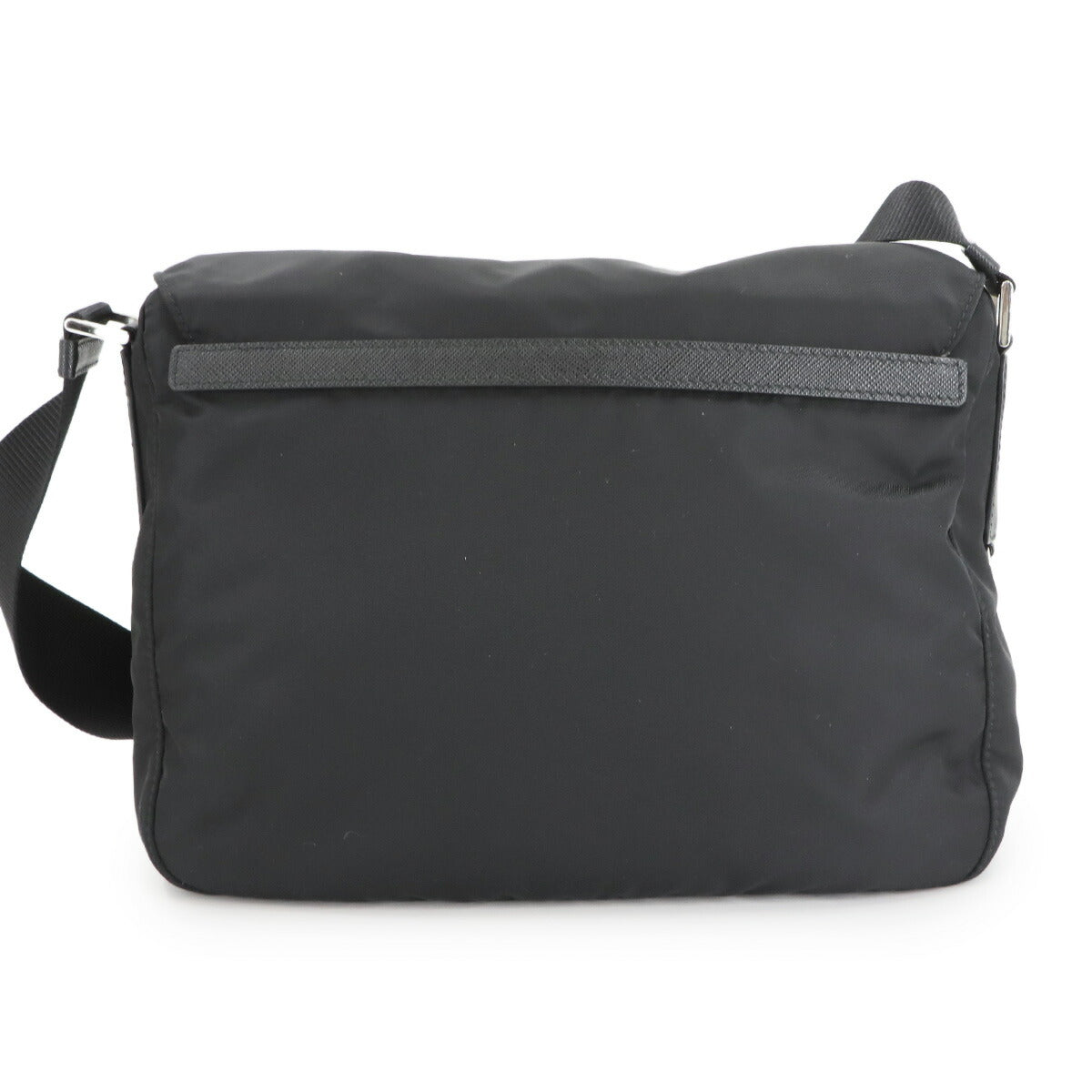 Shoulder Bag Nylon Saffiano Leather Nero Black 1BD953 Purse