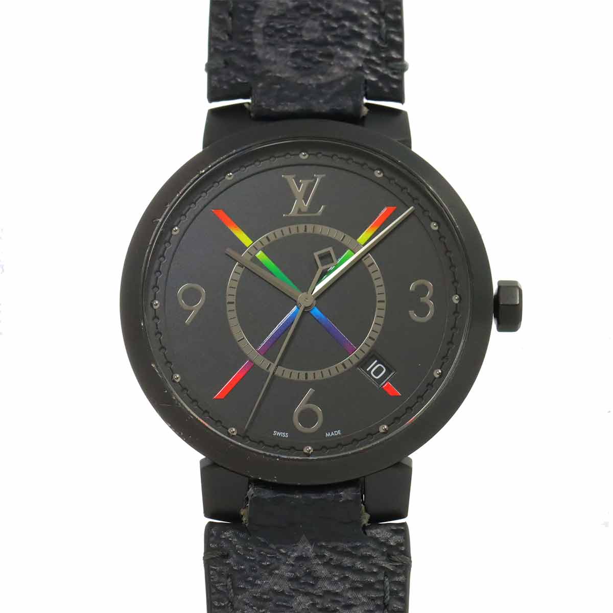 Tambour Slim Rainbow Q113Z Quartz Black Dial Mens
