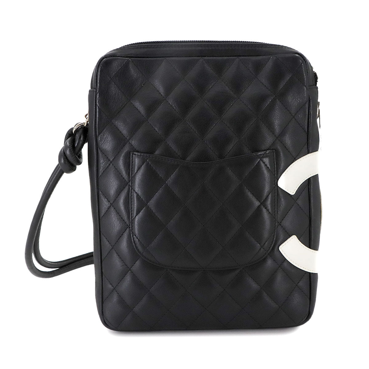 Cambon Line Shoulder Bag Leather Black A25178 Purse