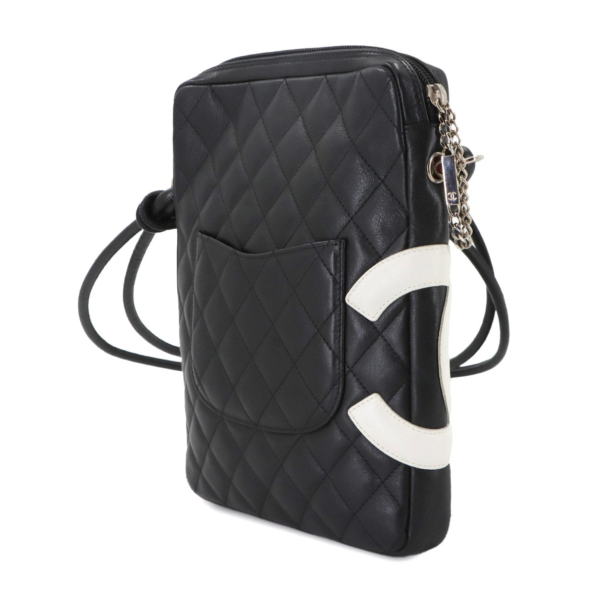 Cambon Line Shoulder Bag Leather Black A25178 Purse