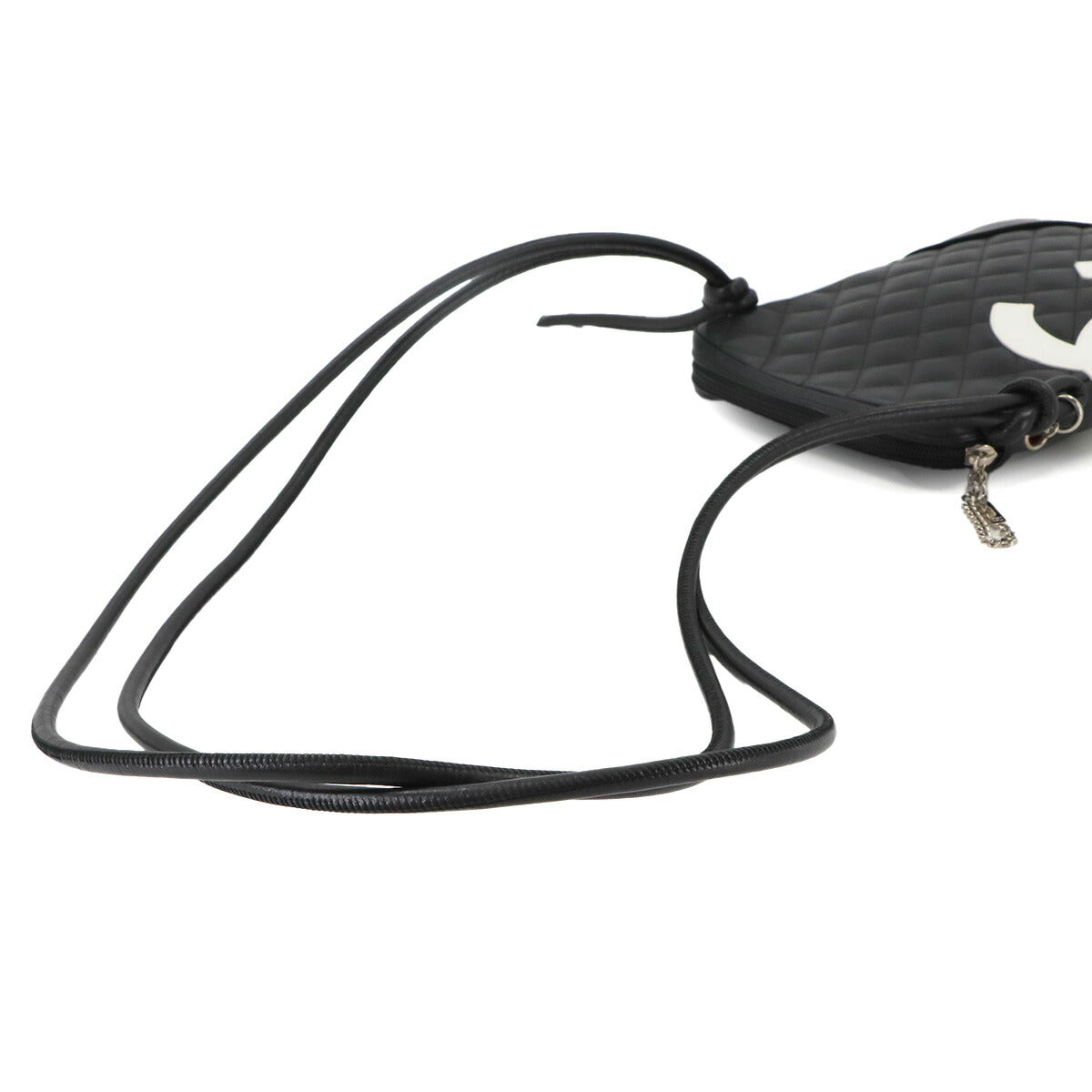 Cambon Line Shoulder Bag Leather Black A25178 Purse