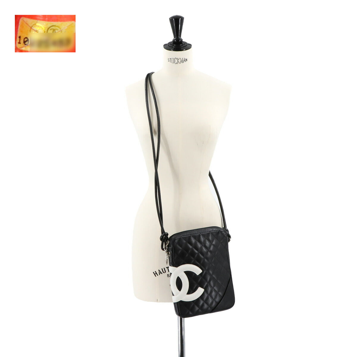 Cambon Line Shoulder Bag Leather Black A25178 Purse